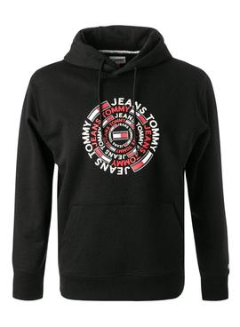 Sudadera Tommy Jeans Circular Graphic Negra Hombre