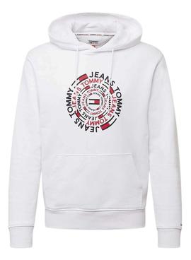 Sudadera Tommy Jeans Circular Graphic Blanca