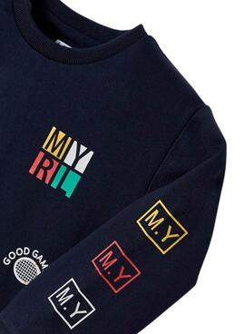 Sudadera Mayoral Básica Logos Marino Para Niño