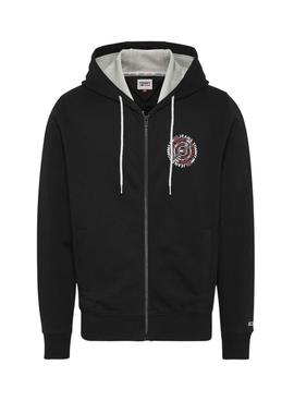 Sudadera Tommy Jeans Entry Zip Negra para Hombre