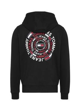 Sudadera Tommy Jeans Entry Zip Negra para Hombre