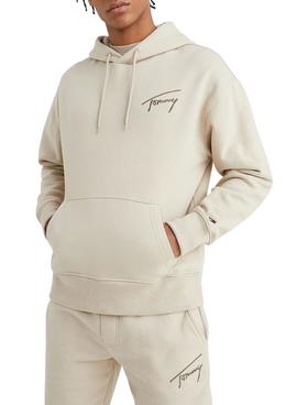 Sudadera Tommy Jeans Signature Beige para Hombre