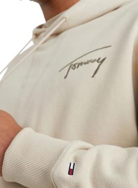 Sudadera Tommy Jeans Signature Beige para Hombre