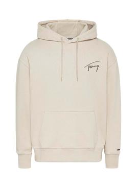 Sudadera Tommy Jeans Signature Beige para Hombre