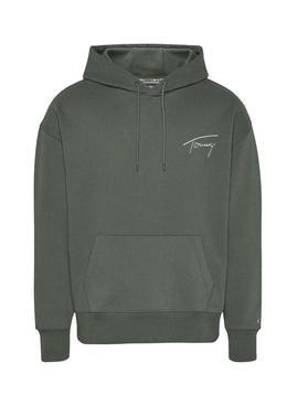 Sudadera Tommy Jeans Signature Verde para Hombre