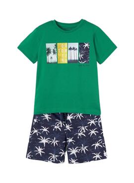 Conjunto Mayoral Bermuda Estampada Verde para Niño