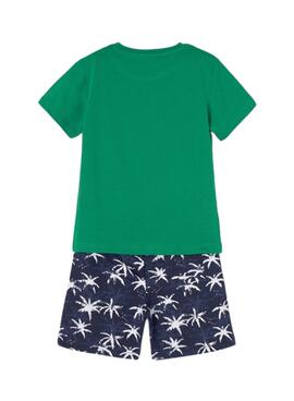 Conjunto Mayoral Bermuda Estampada Verde para Niño