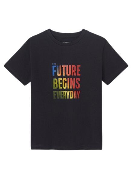 Camiseta  Mayoral Básica Future Negro Para Niño