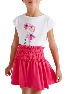 Conjunto Mayoral Falda Floral Rosa Para Niña