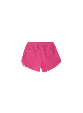 Short Mayoral Felpa Borlas Rosa Para Niña