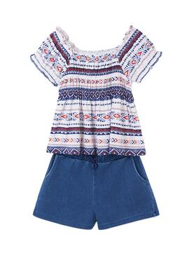 Conjunto Mayoral Punto Denim Azul para Niña