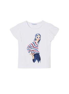 Camiseta Mayoral Gráfica Muñeca Blanca Para Niña