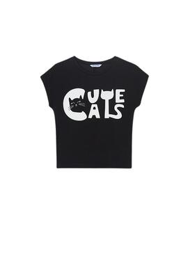 Camiseta Mayoral Cute Negra Para Niña