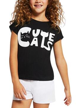 Camiseta Mayoral Cute Negra Para Niña