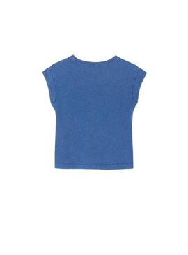 Camiseta Mayoral Mensaje Relieve Azul Para Niña