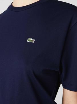 Camiseta Lacoste Oversized Azul Marino para Mujer
