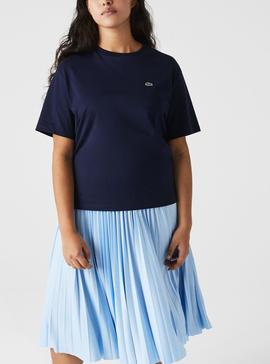 Camiseta Lacoste Oversized Azul Marino para Mujer
