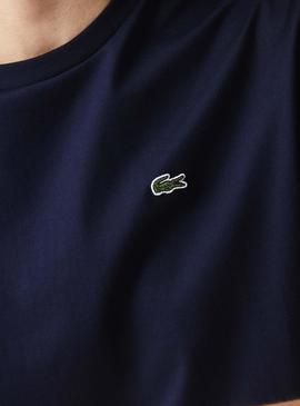 Camiseta Lacoste Oversized Azul Marino para Mujer