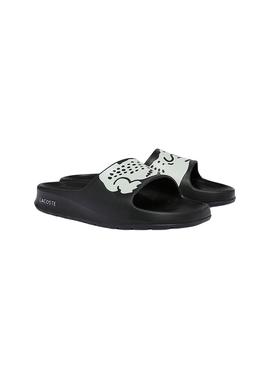 Chanclas Lacoste Croco 2.0 Negras para Mujer