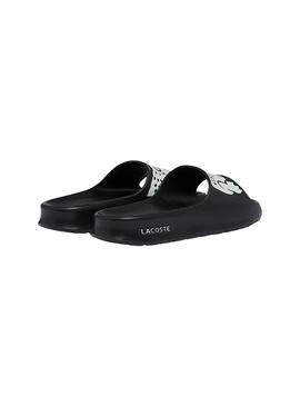 Chanclas Lacoste Croco 2.0 Negras para Mujer