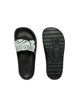 Chanclas Lacoste Croco 2.0 Negras para Mujer