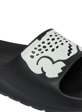 Chanclas Lacoste Croco 2.0 Negras para Mujer