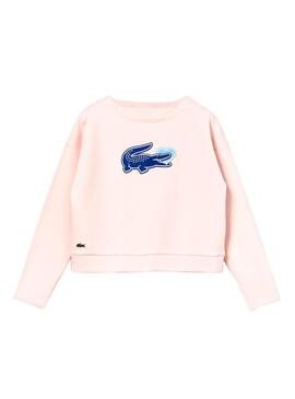 Sudadera Lacoste Basic Logo Rosa Niña