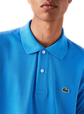 Polo Lacoste Básico Azul Claro Para Hombre