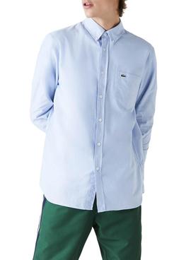 Camisa Lacoste Oxford Azul para Hombre