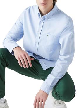 Camisa Lacoste Oxford Azul para Hombre