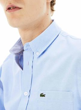 Camisa Lacoste Oxford Azul para Hombre