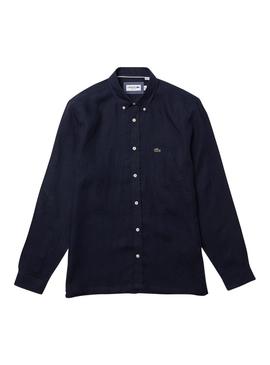 Camisa Lacoste Regular Lino Marino para Hombre