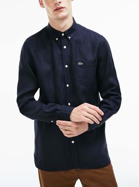 Camisa Lacoste Regular Lino Marino para Hombre