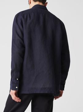 Camisa Lacoste Regular Lino Marino para Hombre