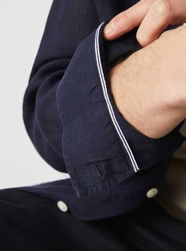Camisa Lacoste Regular Lino Marino para Hombre