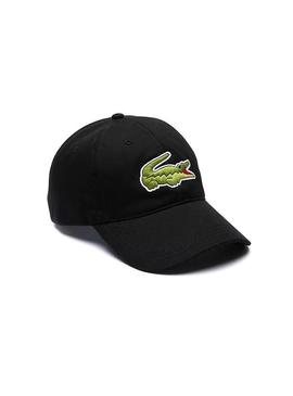 Gorra Lacoste Croco Oversize Negro Hombre y Mujer