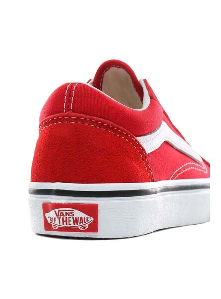 Zapatos vans rojos deals puros niña