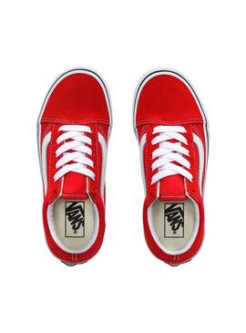 Zapatillas Vans Old Skool Rojo Para Niño Y Niña