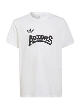 Camiseta Adidas Básica Logo Blanca Para Niña