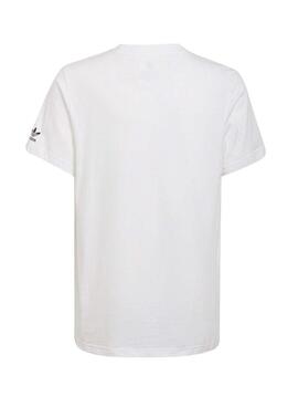 Camiseta Adidas Básica Logo Blanca Para Niña