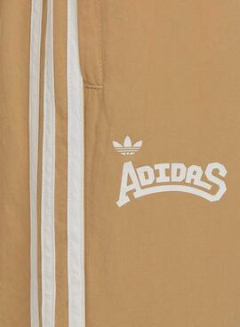 Pantalones Adidas Woven Block Beige Para Niña