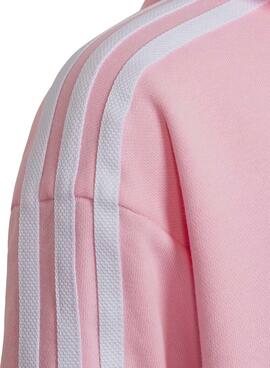 Sudadera Adidas Cropped Adicolor Rosa Para Niña