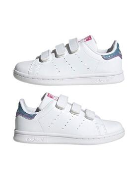 Zapatillas Adidas Purpurina Blanca Para Niña