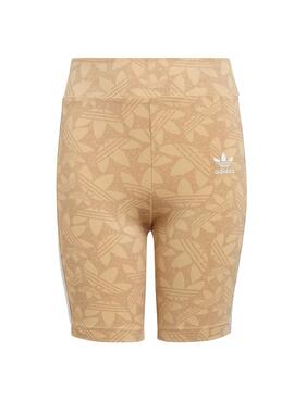 Leggings Adidas Ciclista Banana Beige Para Niña