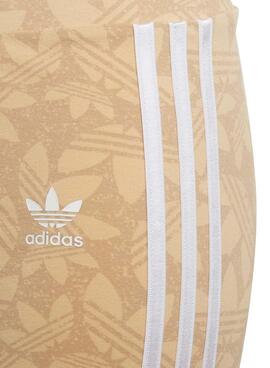 Leggings Adidas Ciclista Banana Beige Para Niña