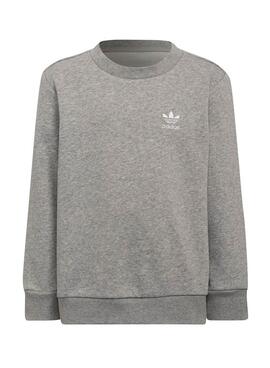 Chándal Adidas Básico Logo Gris Para Niño Y Niña