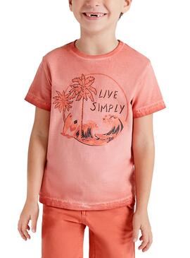 Camiseta Mayoral Live Simply Naranja para Niño