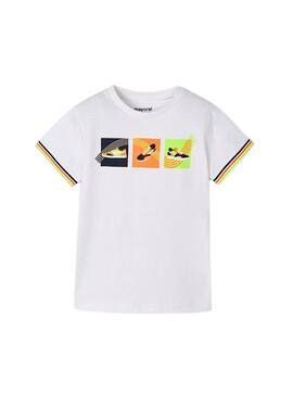 Camiseta Mayoral Gráfica Tenis Blanca para Niño