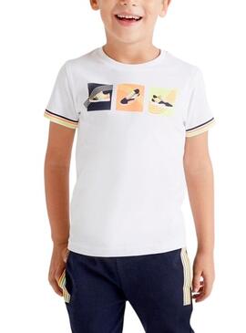 Camiseta Mayoral Gráfica Tenis Blanca para Niño