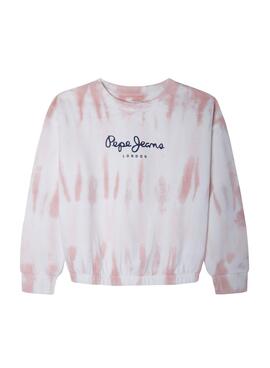 Sudadera Pepe Jeans Grace Tie Dye Rosa para Niña